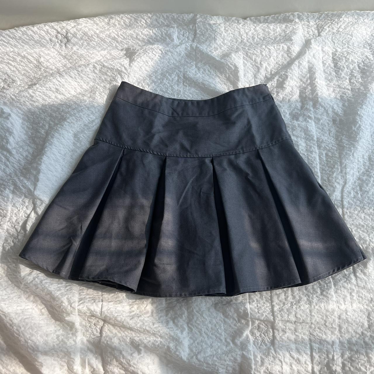 grey yesstyle mini skirt, size M #yesstyle... - Depop