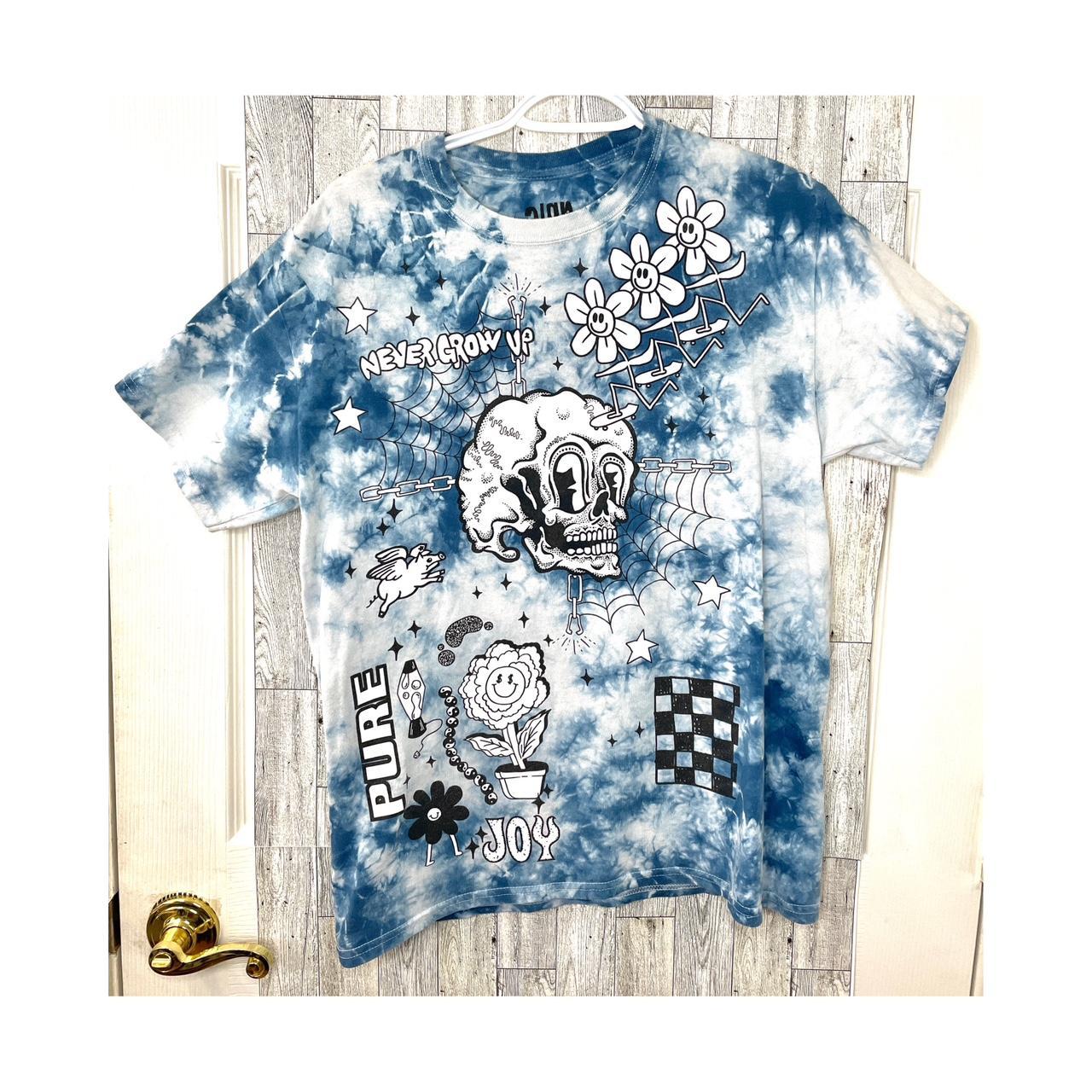 A-Lab Never Grow Up Blue & White Tie Dye T-Shirt