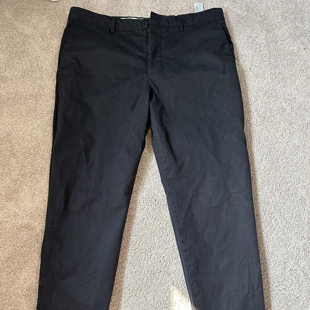 zara mens - plain black straight let jeans - Depop