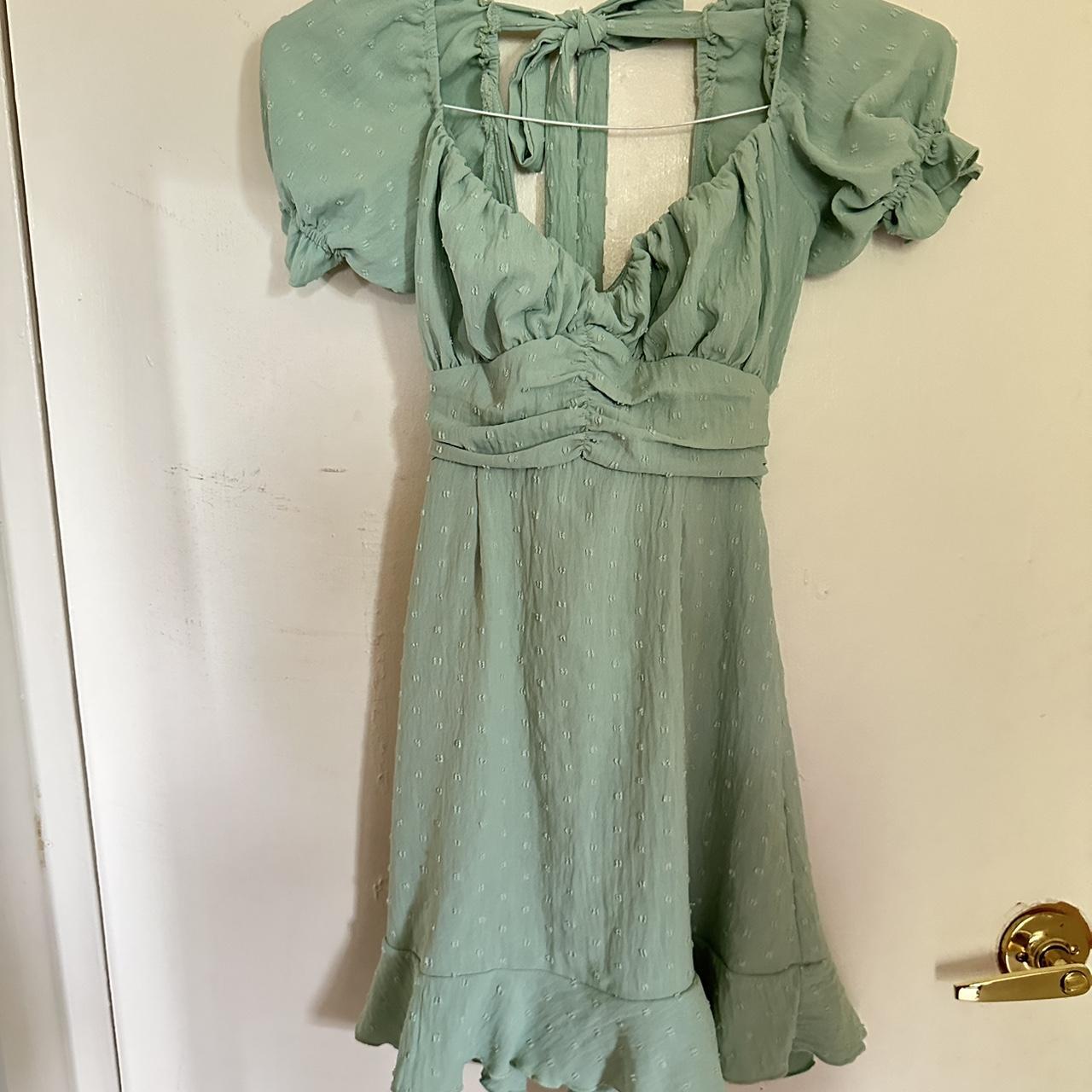 sage green princess polly dress size S goingout... Depop