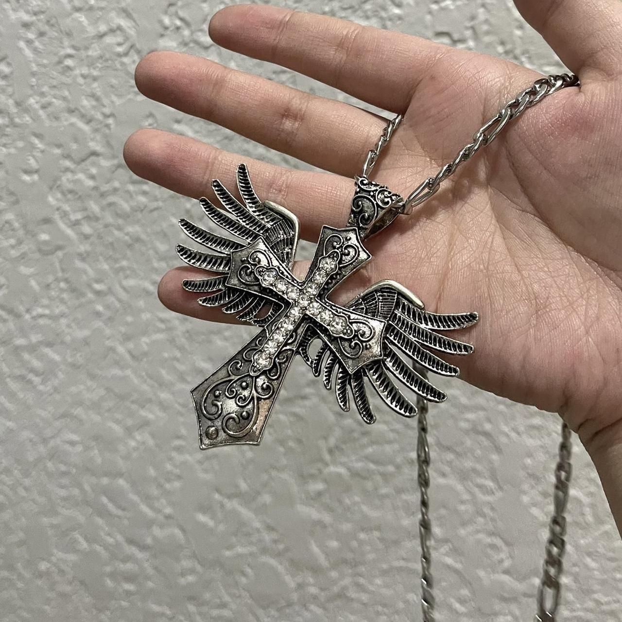 Celine Cross Necklace Vintage Silver Gothic Grunge Jewelry Y2k - Etsy |  Cross jewelry, Cross necklace silver, Silver cross pendant