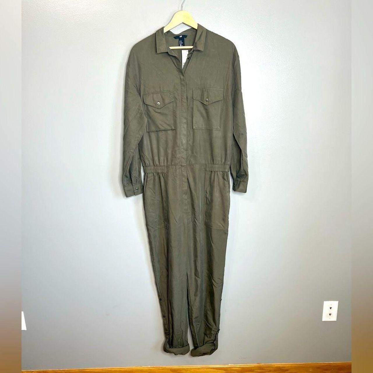 H and m green jumpsuit online