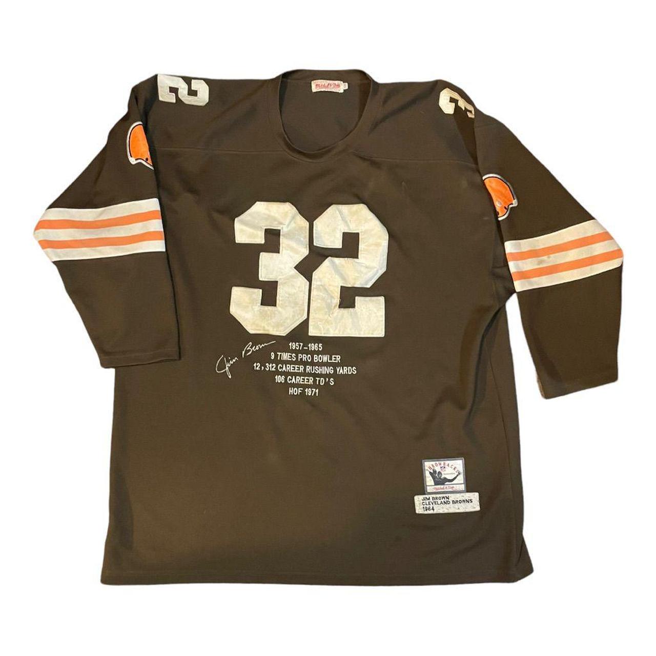 Jim Brown #32 Jersey Mitchell & Ness Replica - Depop