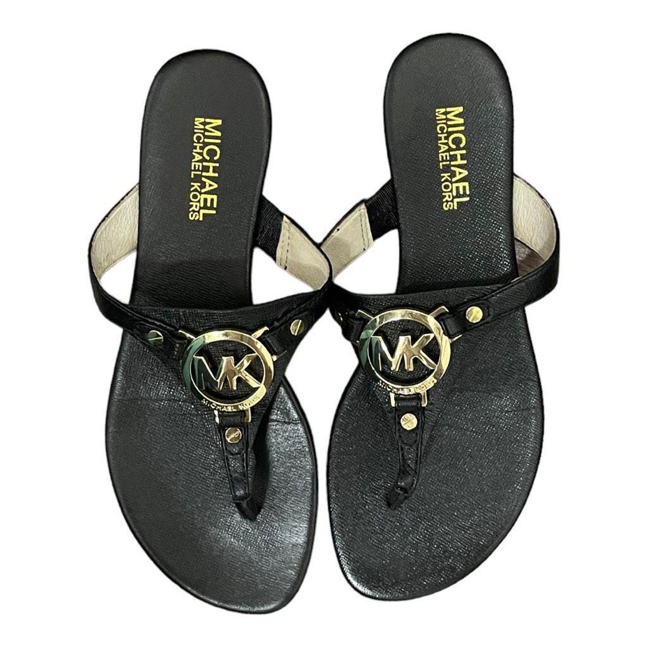 michael kors black and gold sandals