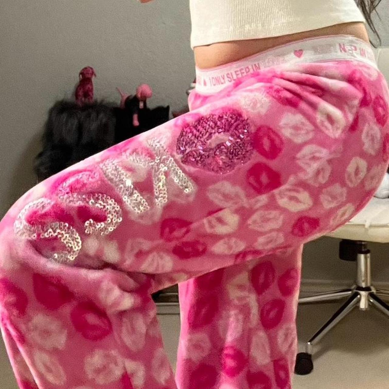 Fleece kissy lip pajama pants. Have a really cute... Depop