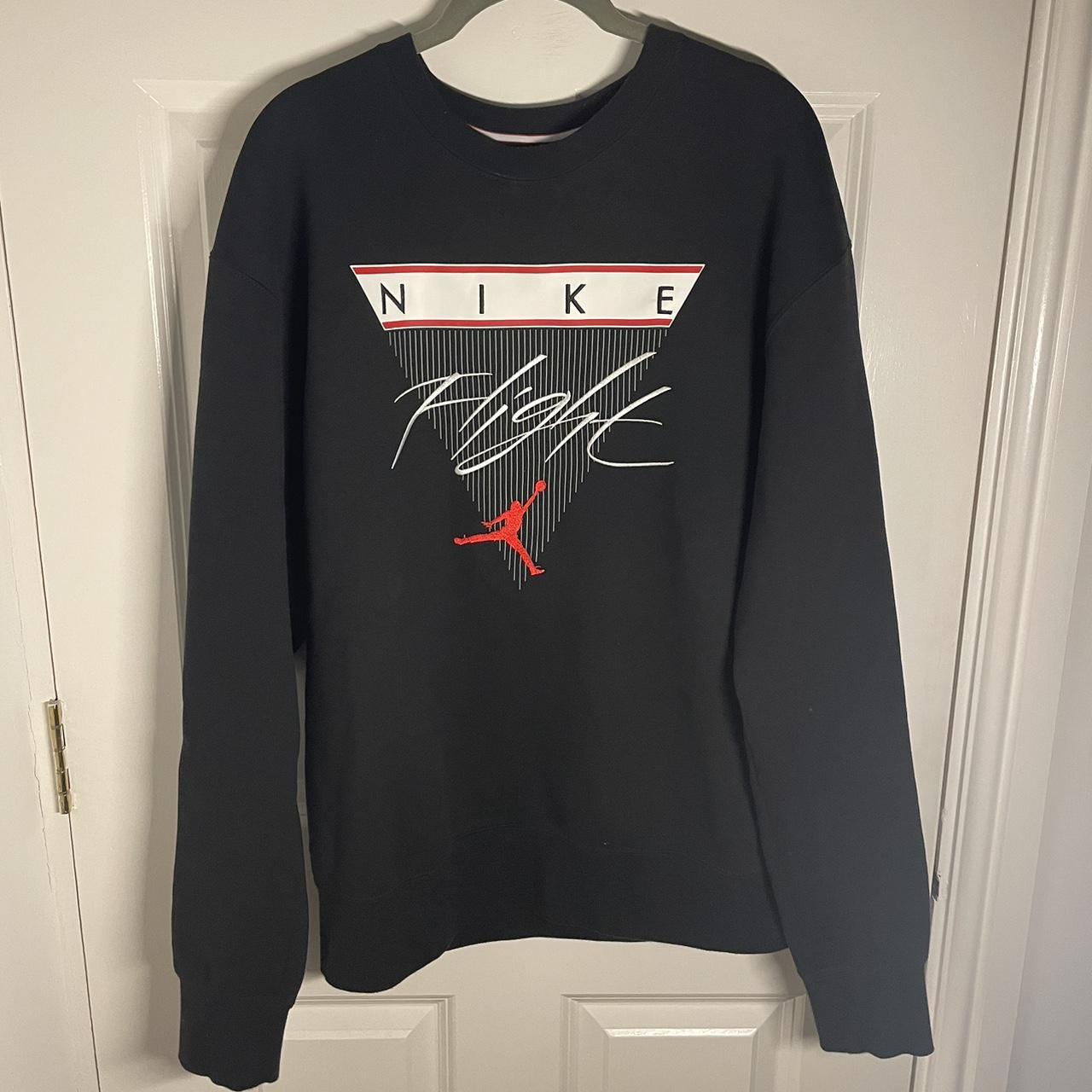 Jordan Men's Black and Red Sweatshirt Depop