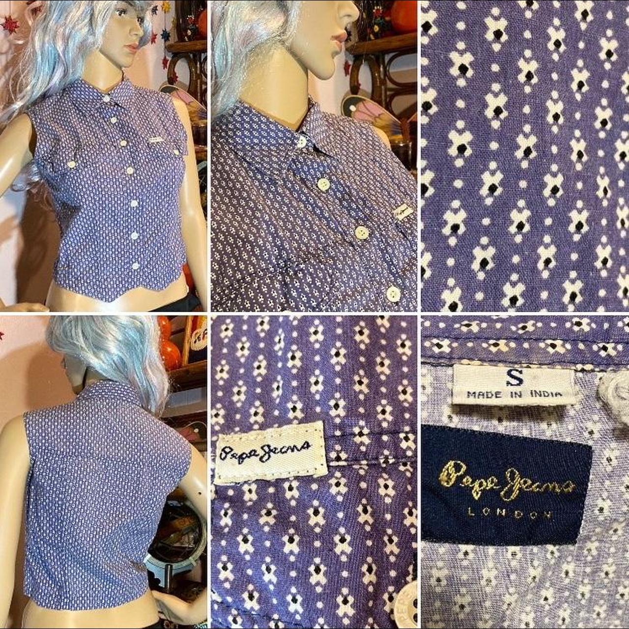 Pepe Jeans Women's Blue and White Crop-top (6)