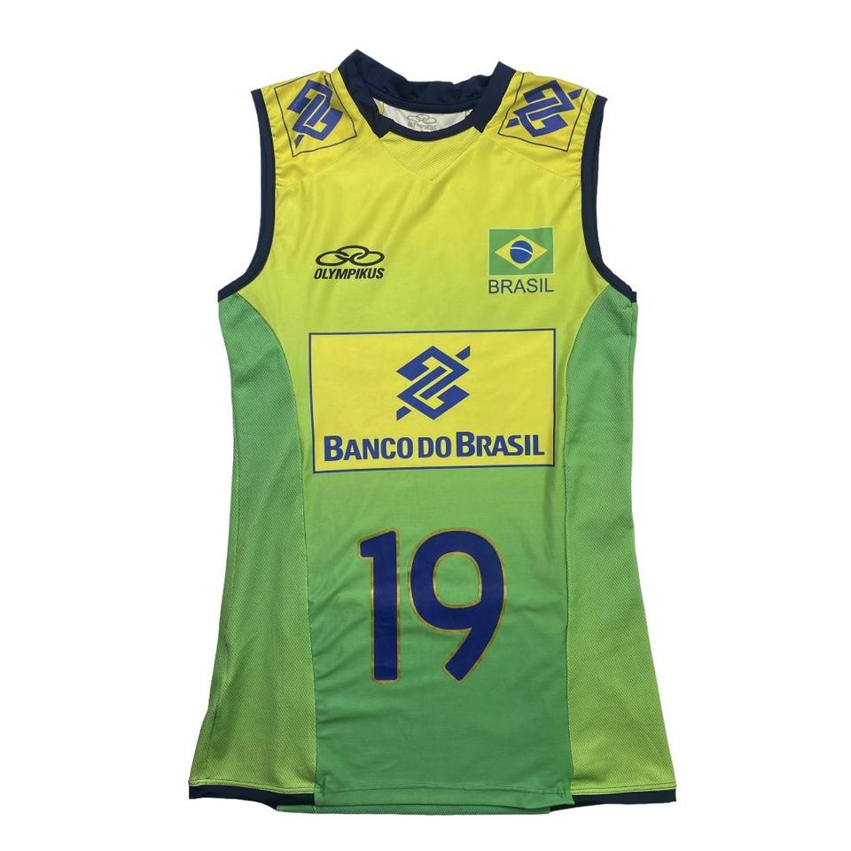 Brazil Brasil volleyball jersey Brand: Olympikus - Depop