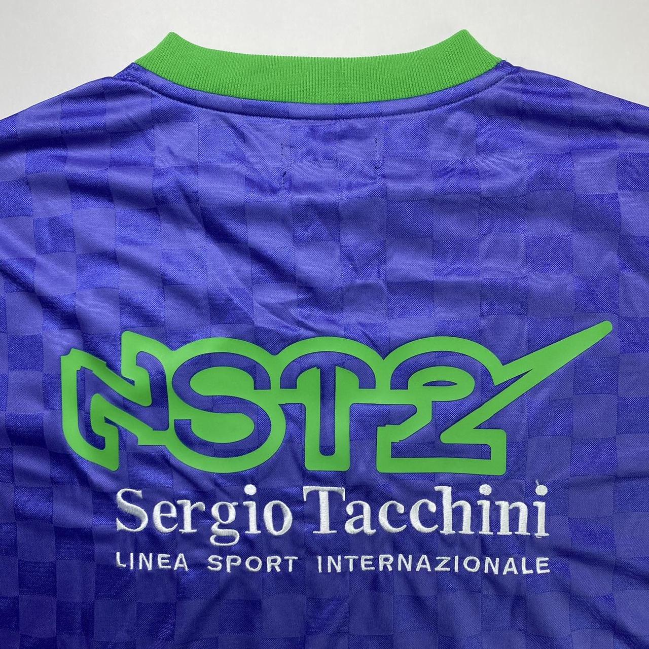 Sergio Tacchini Men's Purple and Green T-shirt | Depop