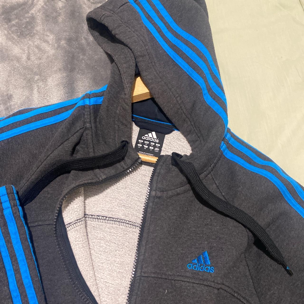 adidas essentials full 3 stripe tracksuit dark grey... - Depop