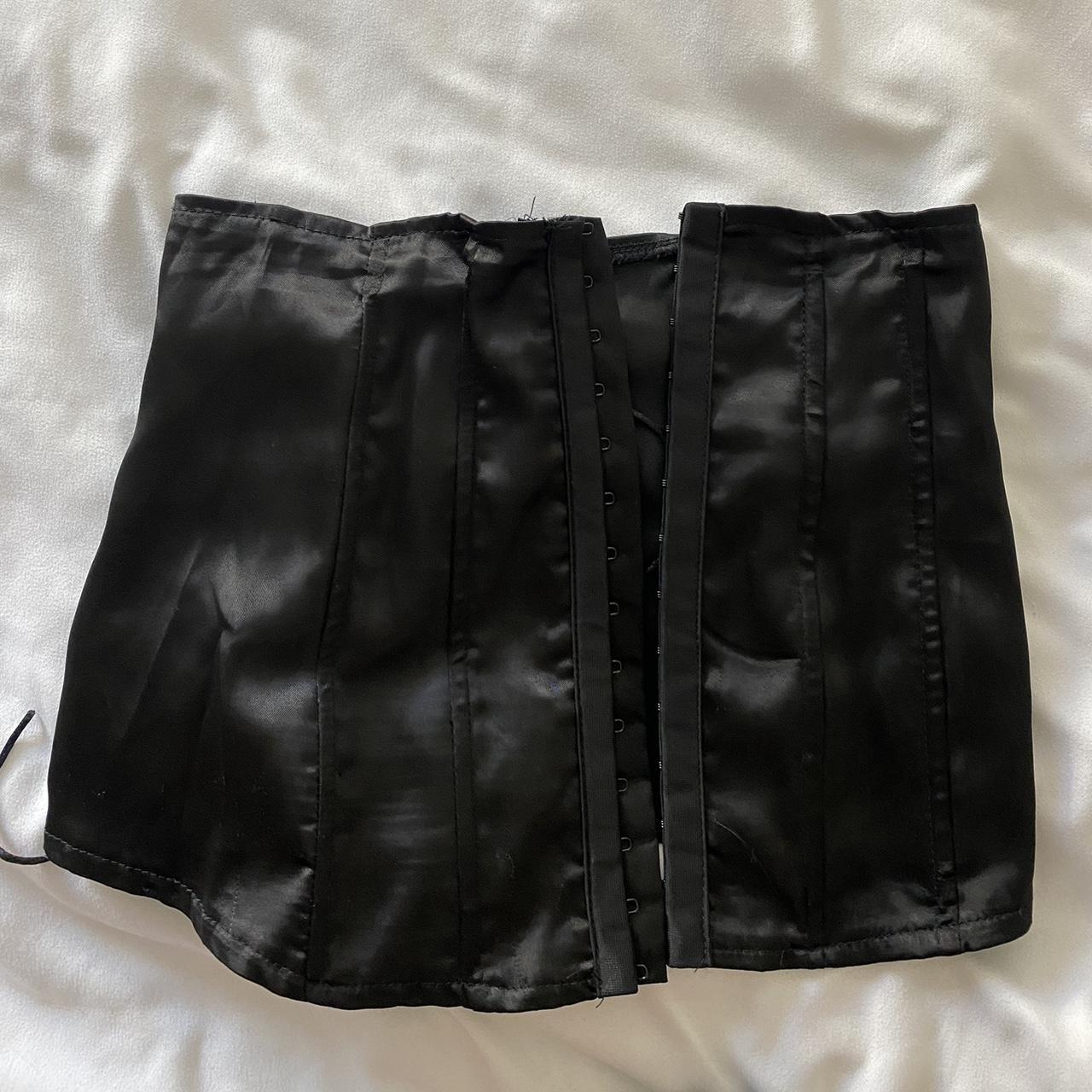half corset + black ruffle skirt... Depop
