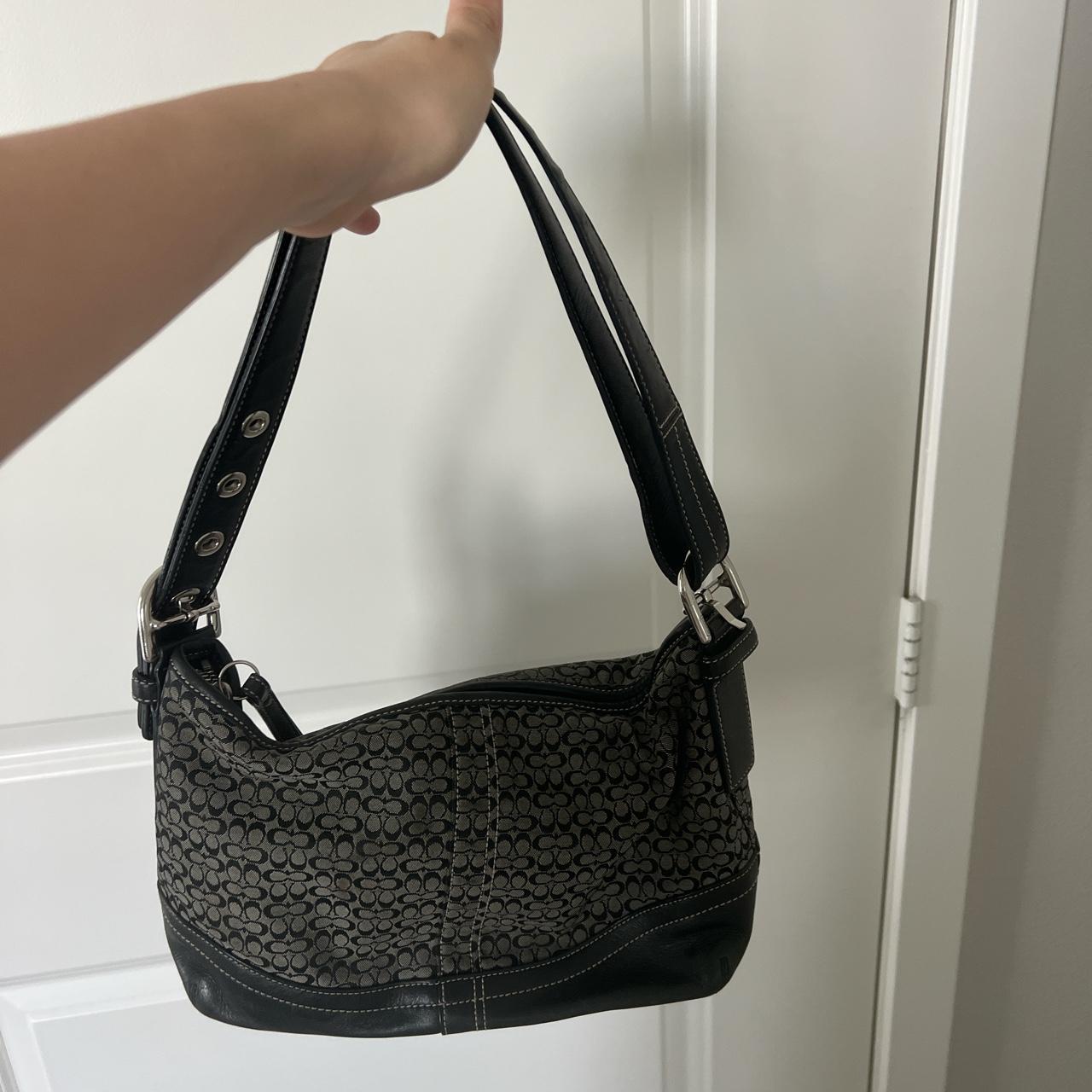 Coach Women's Black and Grey Bag | Depop