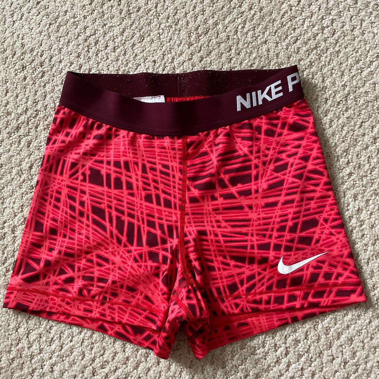 womens red nike spandex shorts