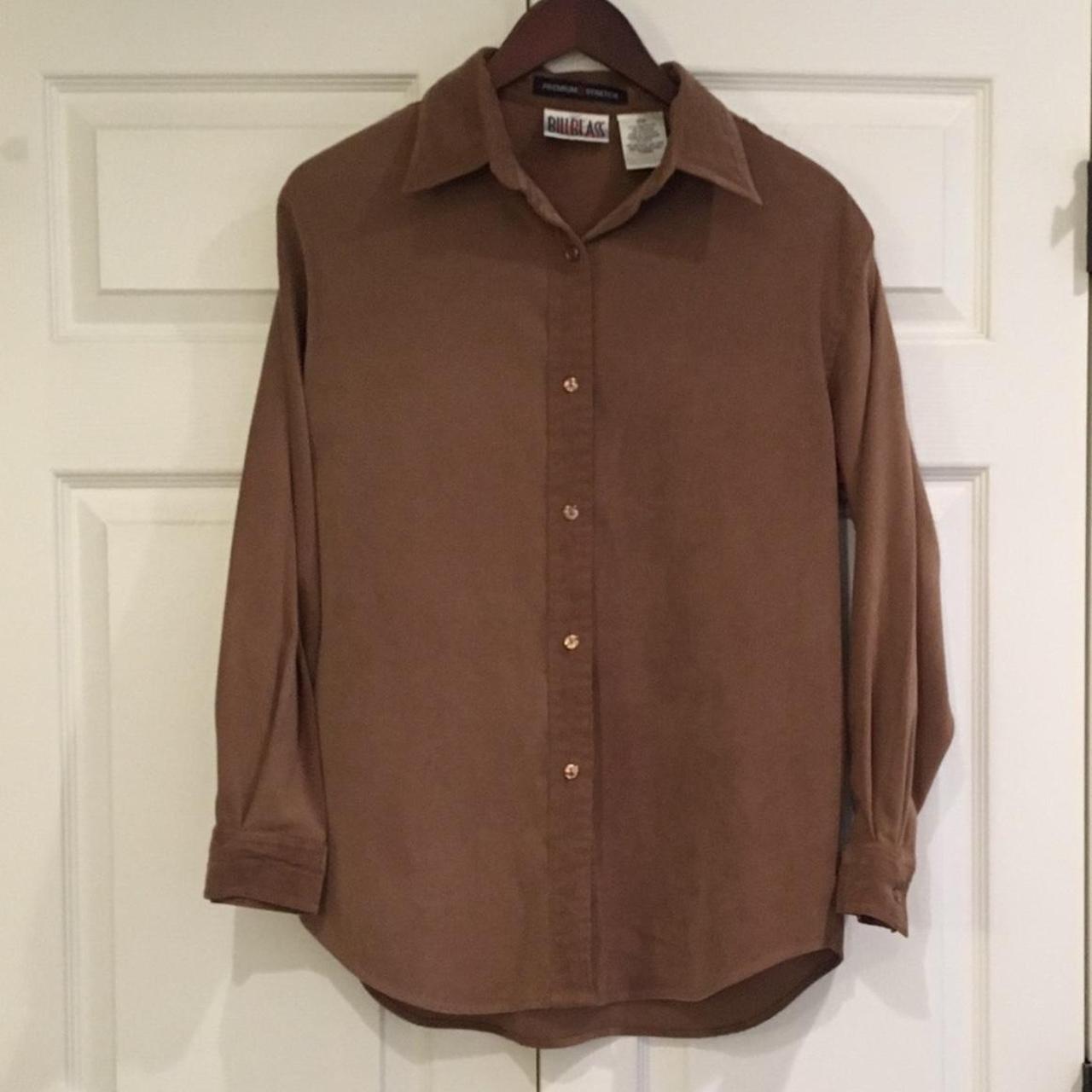 Bill Blass Women S Brown And Tan Shirt Depop   P0 