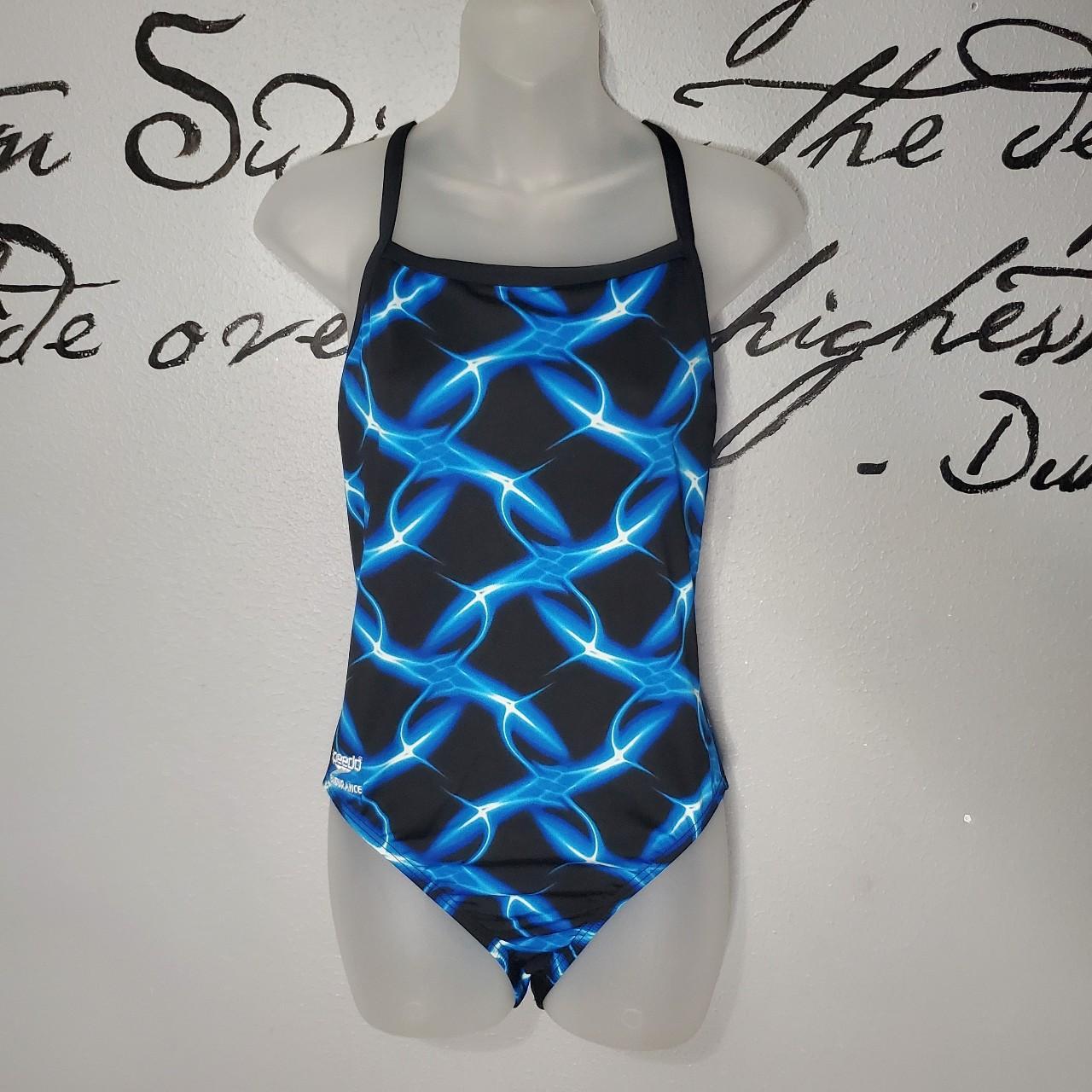 Speedo Endurance Blue & Black One Piece... - Depop