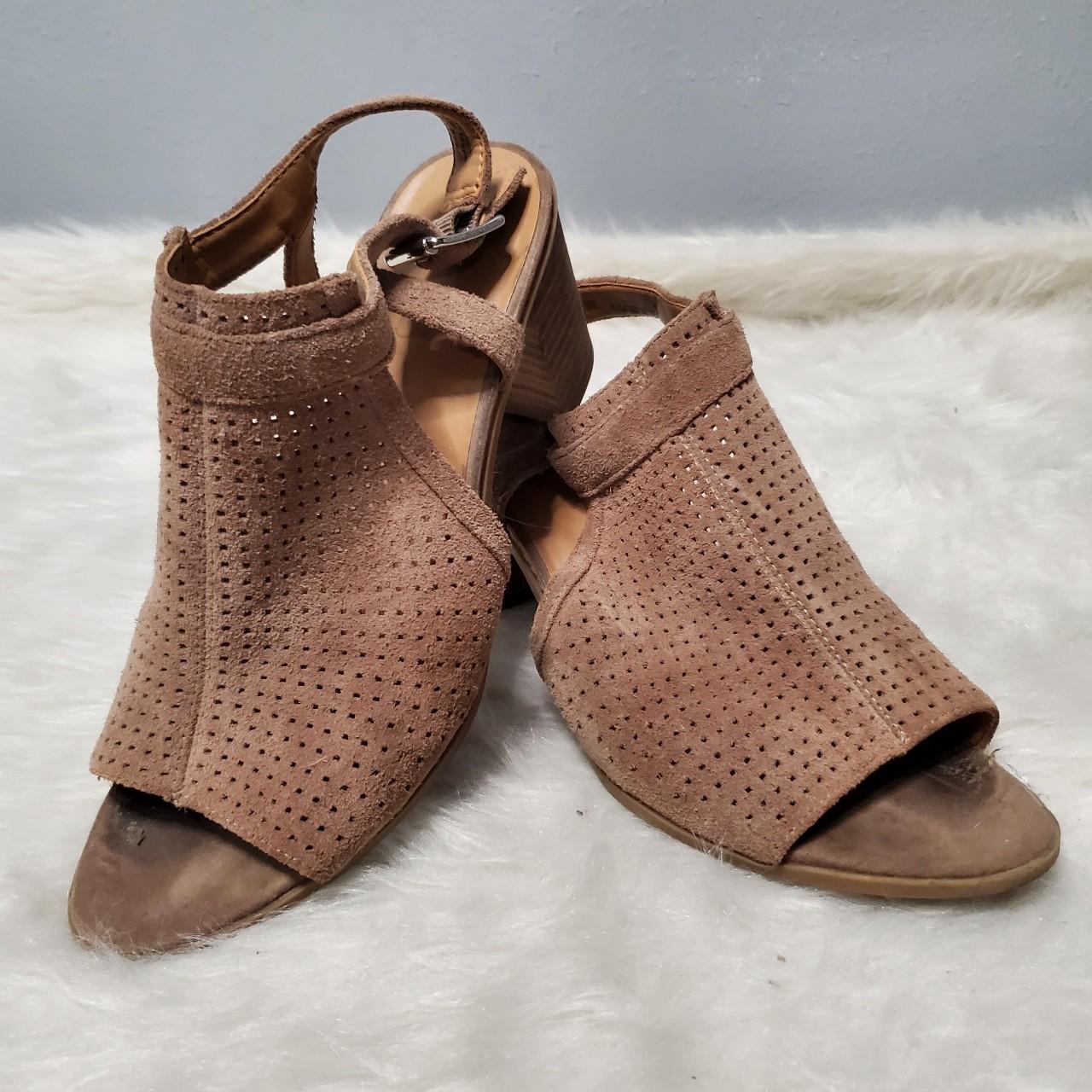 Franco Sarto Brown Flat Leather Sandals Criss Cross Strap Kara 7.5M Comfort  | eBay