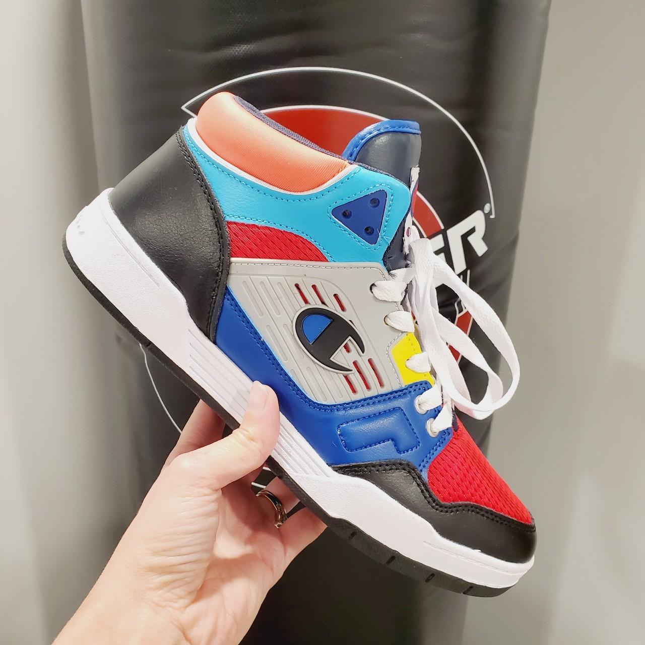 Champion 3 on 3 Top Sneakers Red Blue... - Depop