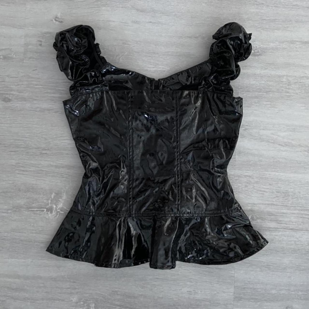 ☠️ Vintage Pvc Vinyl Corsage Gothic Top by Phaze... Depop