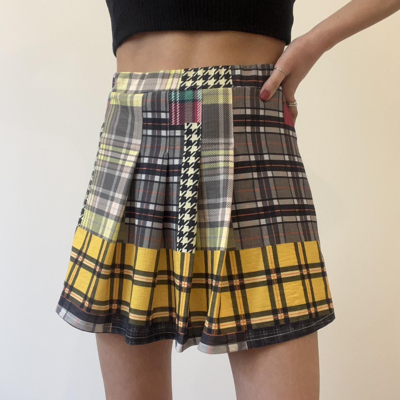 Super cool and unique patchwork plaid skater Depop