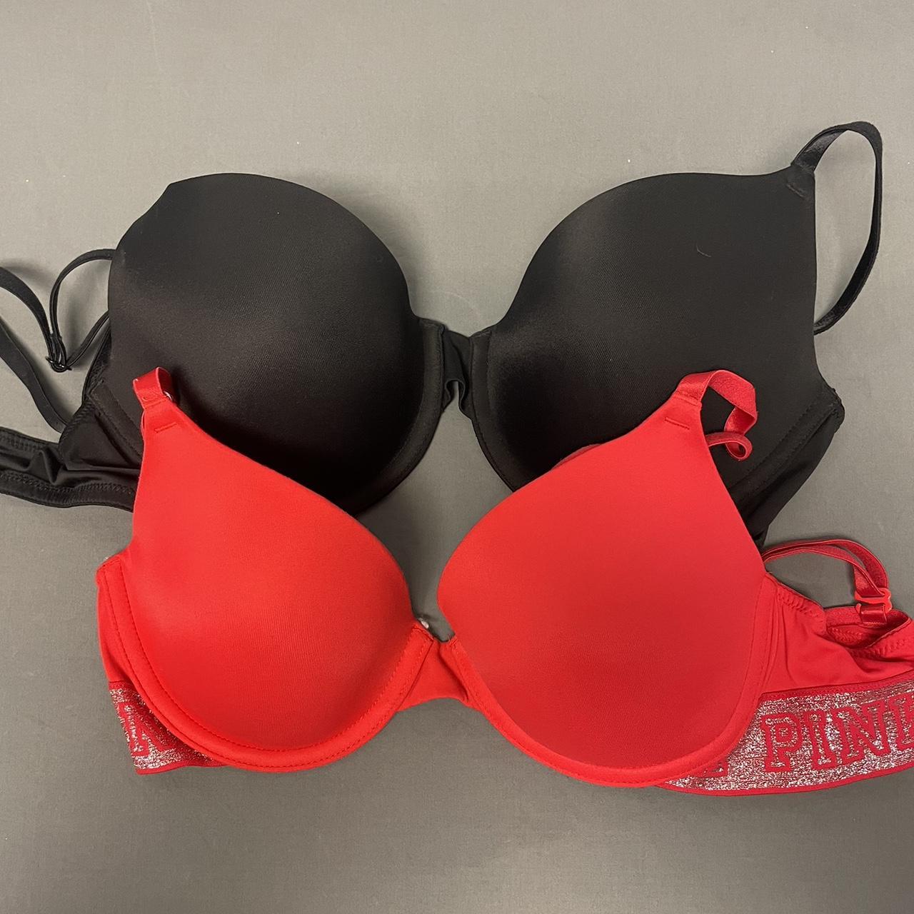 Red 34c Victoria's Secret bra. Slight tear in second - Depop