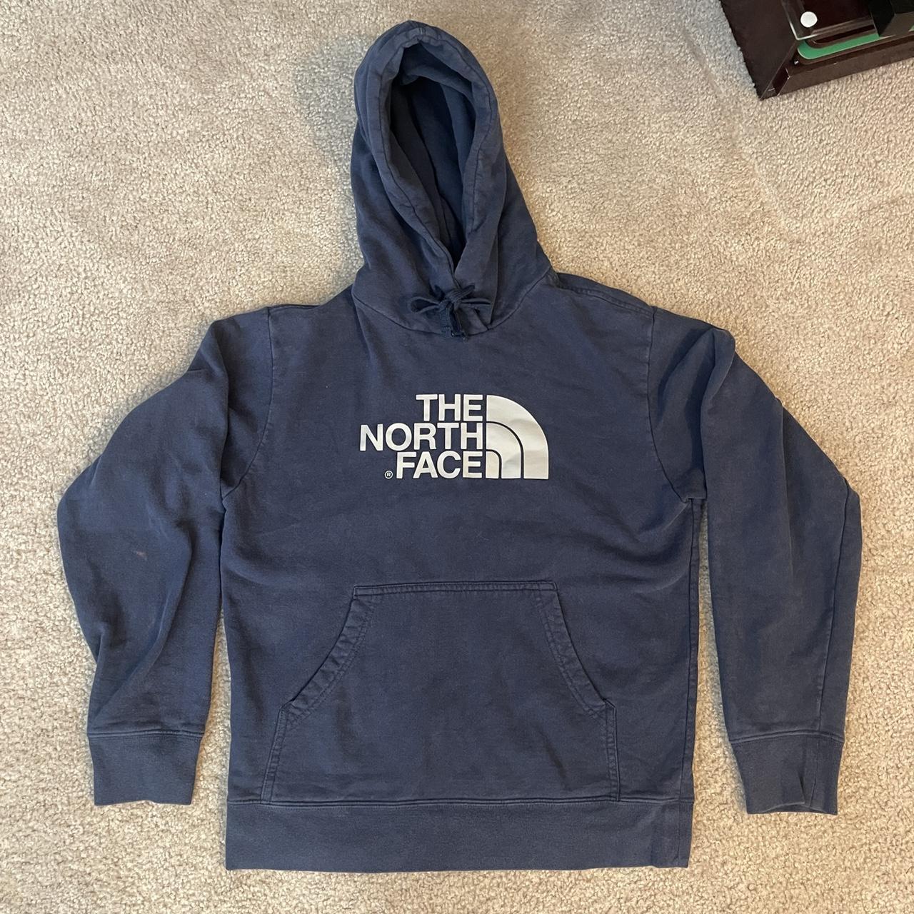 The North Face Hoodie Sweater Navy Blue size... - Depop