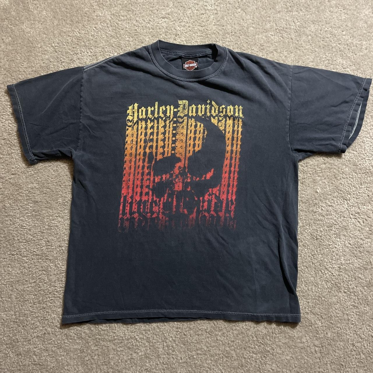 Harley Davidson Skull Tee Size Large No - Depop