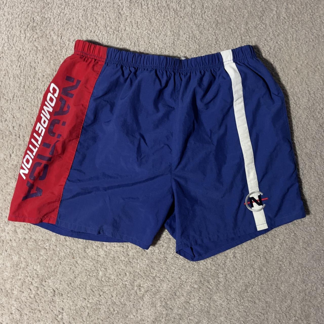 Nautica Mens Red And Blue Shorts Depop