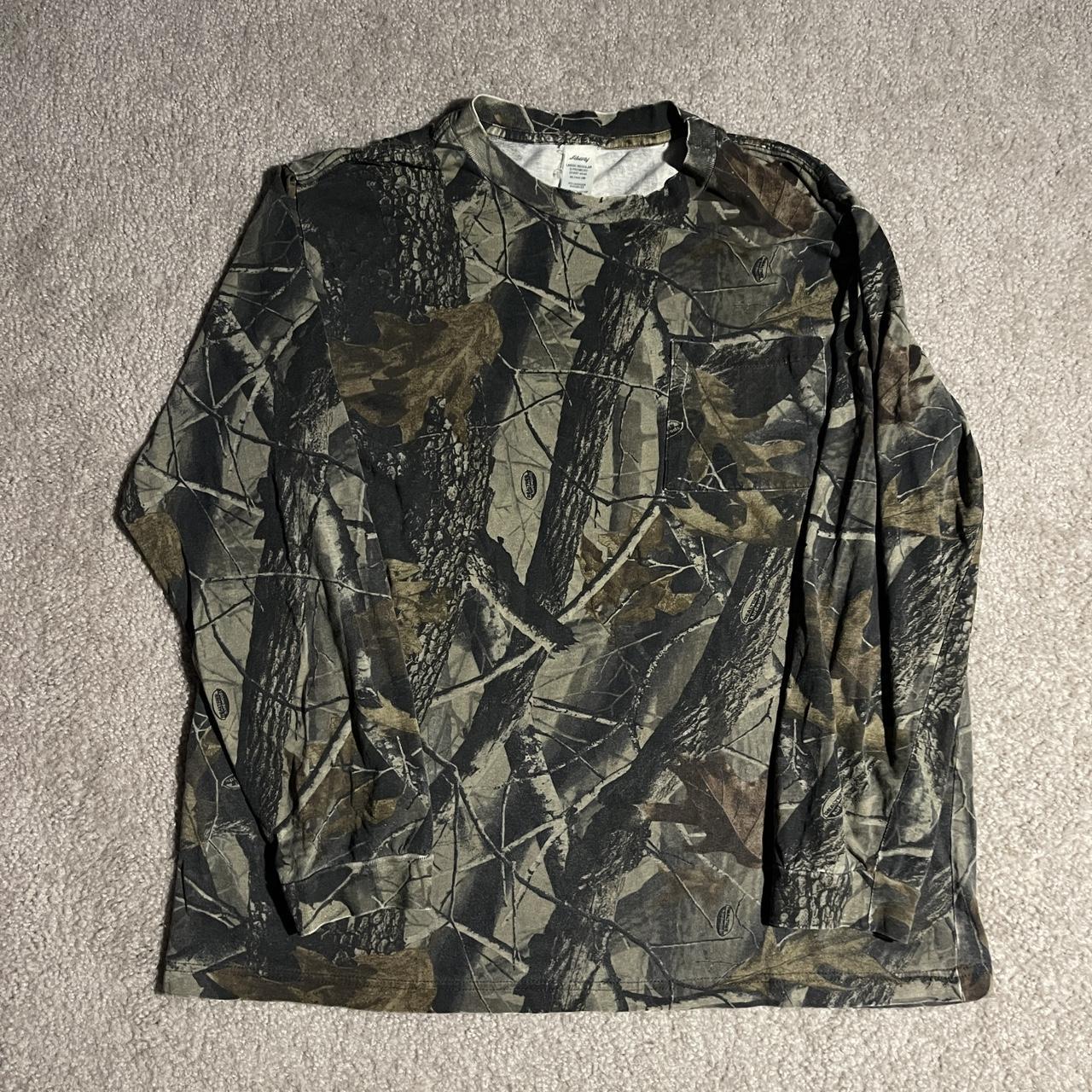 Vintage Y2K Camo Camouflage Long Sleeve Tee size... - Depop