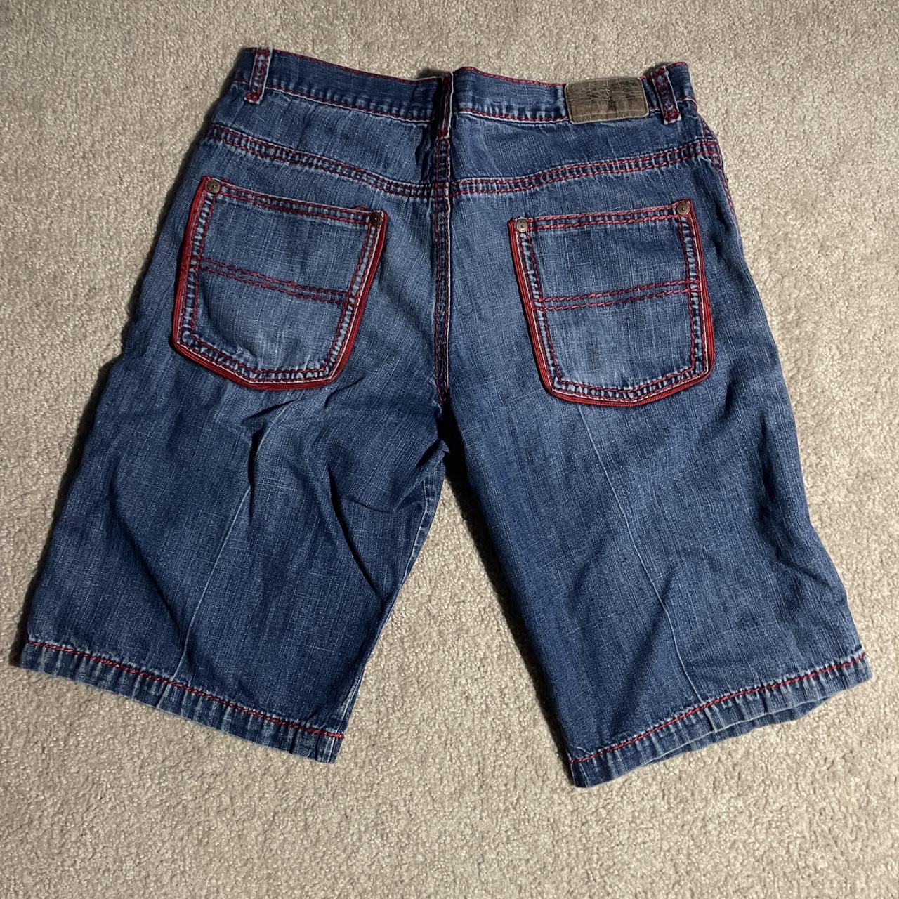 Vintage Y2K JLT Red Stitch Jorts Jean size 40 13... - Depop