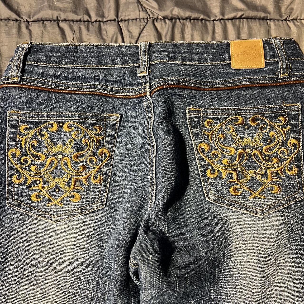 Southpole women’s jeans. Has very cool embroidery... - Depop