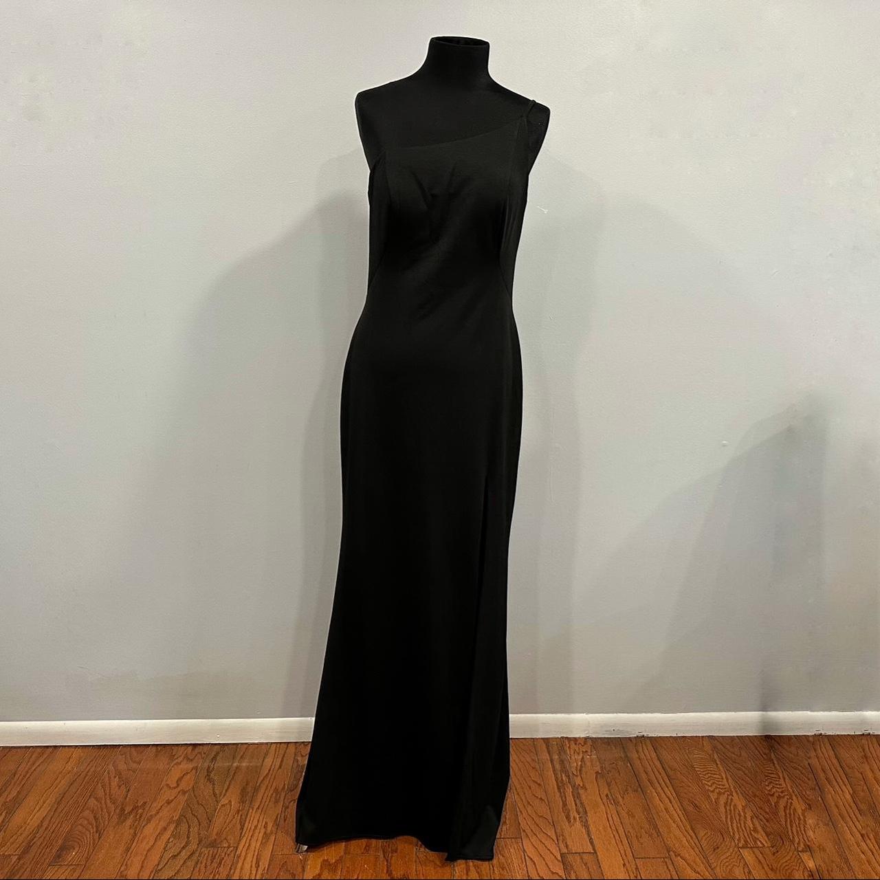 La Femme store One-Shoulder Jersey Gown