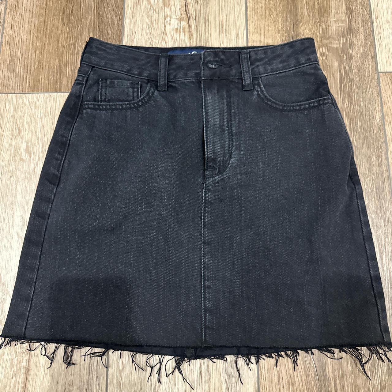 HOLLISTER BLACK JEAN SKIRT Depop