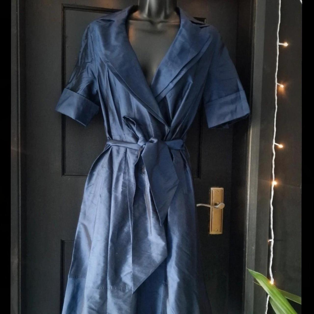 Coast Navy Blue Wrap Dress Mid Length Flare Style. Depop