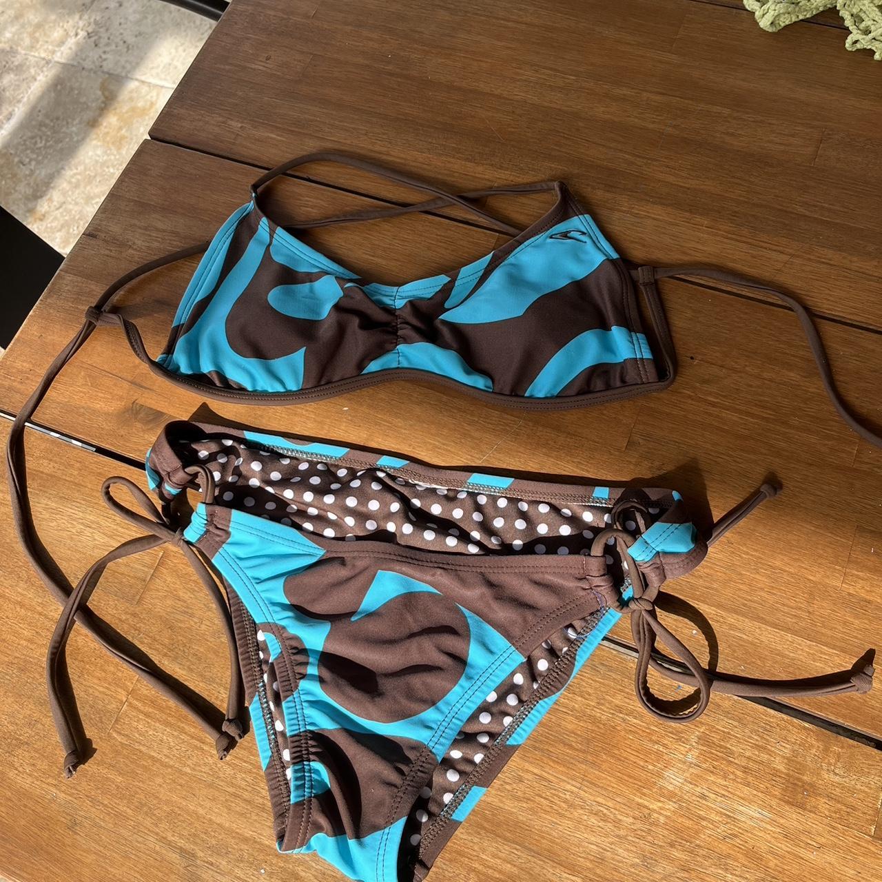 O’Neill real and brown bathing suit set Cross over... - Depop