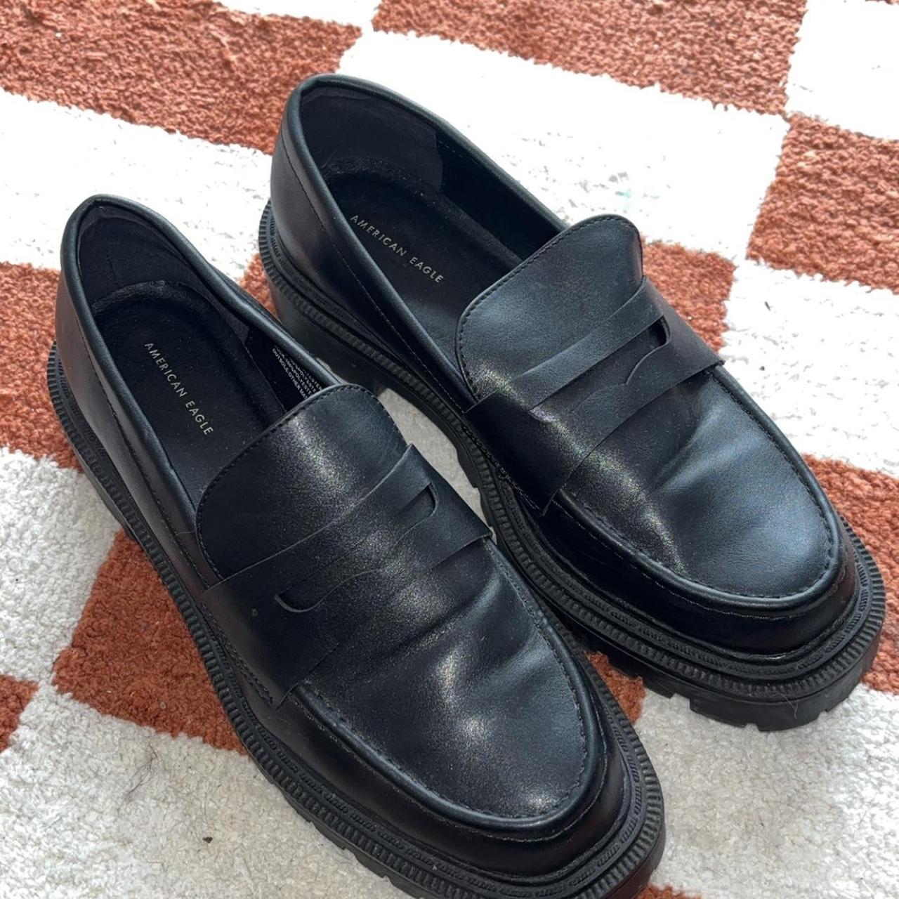 black american eagle loafers worn once ! no scuffs - Depop