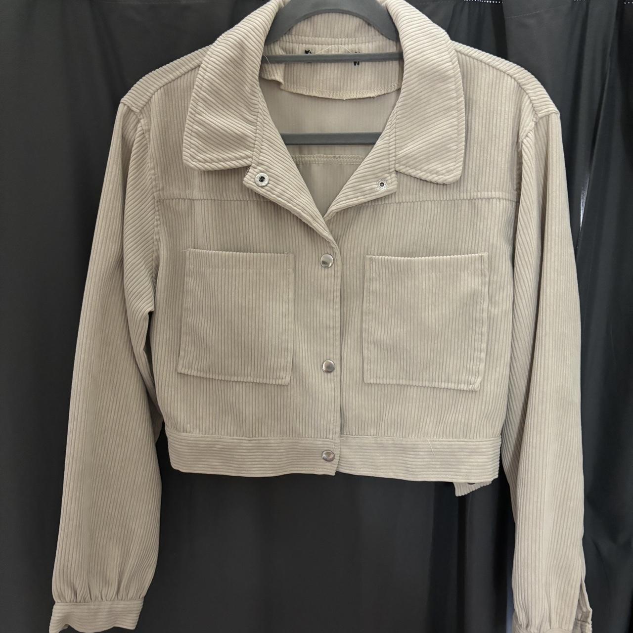 Corduroy Beige Cropped Jacket Excellent Condition... - Depop