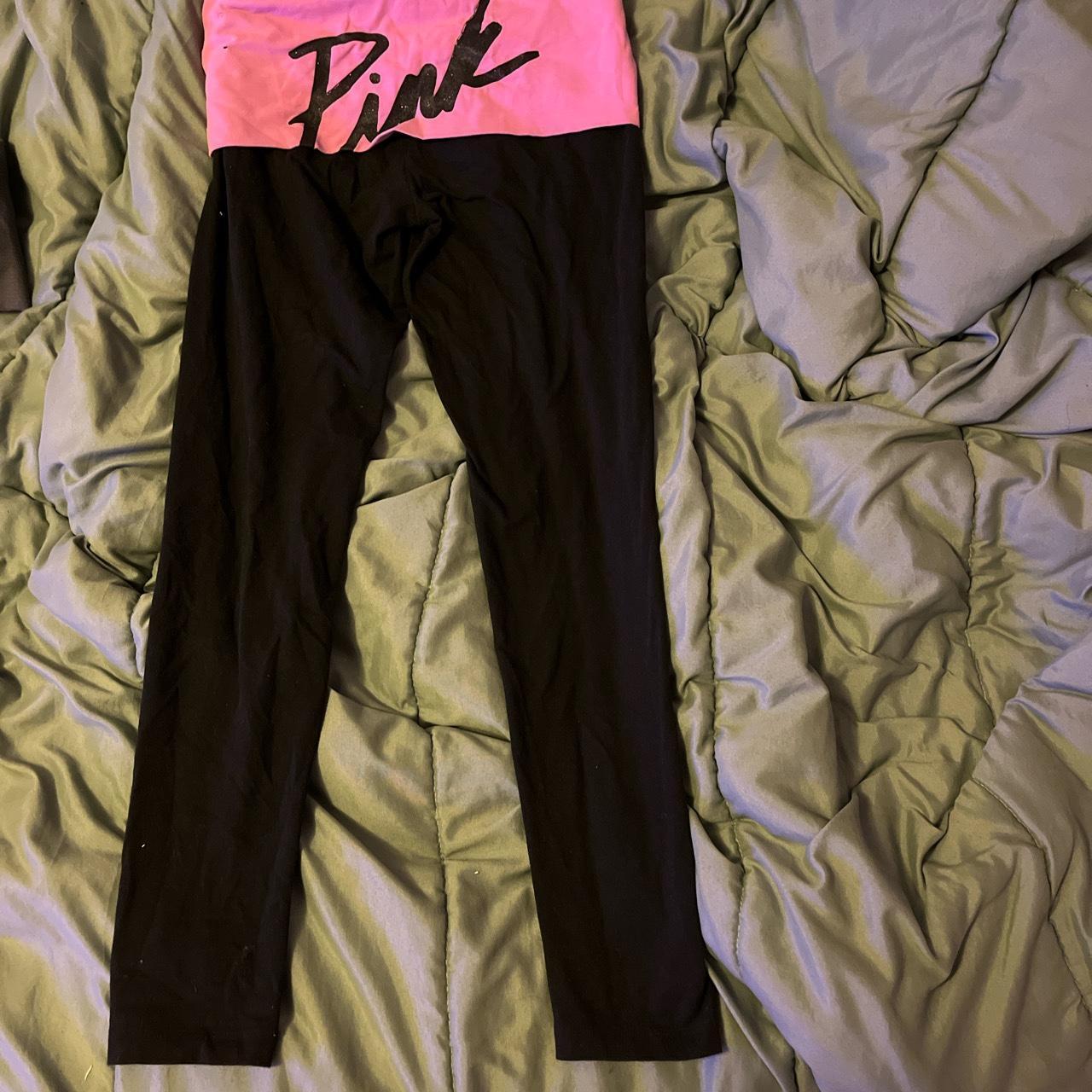 vs pink yoga leggings xs tiny hole where fold is Depop