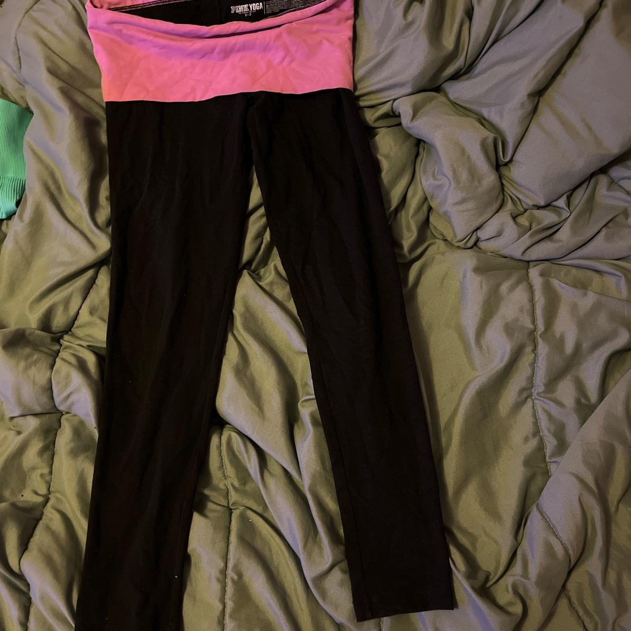 vs pink yoga leggings xs tiny hole where fold is Depop