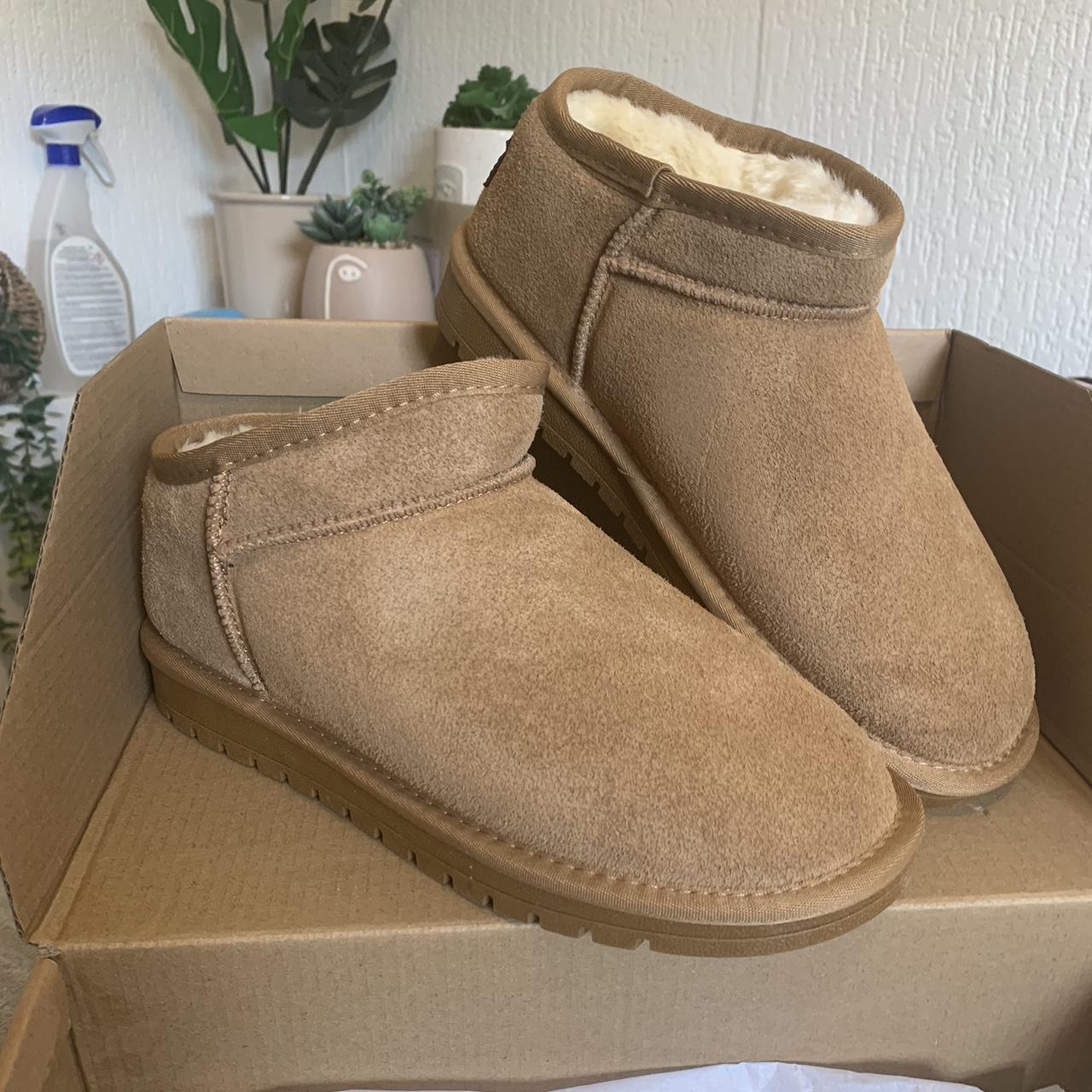 Chestnut Ultra Low Mini Ugg Style Fur Lined Depop 1981