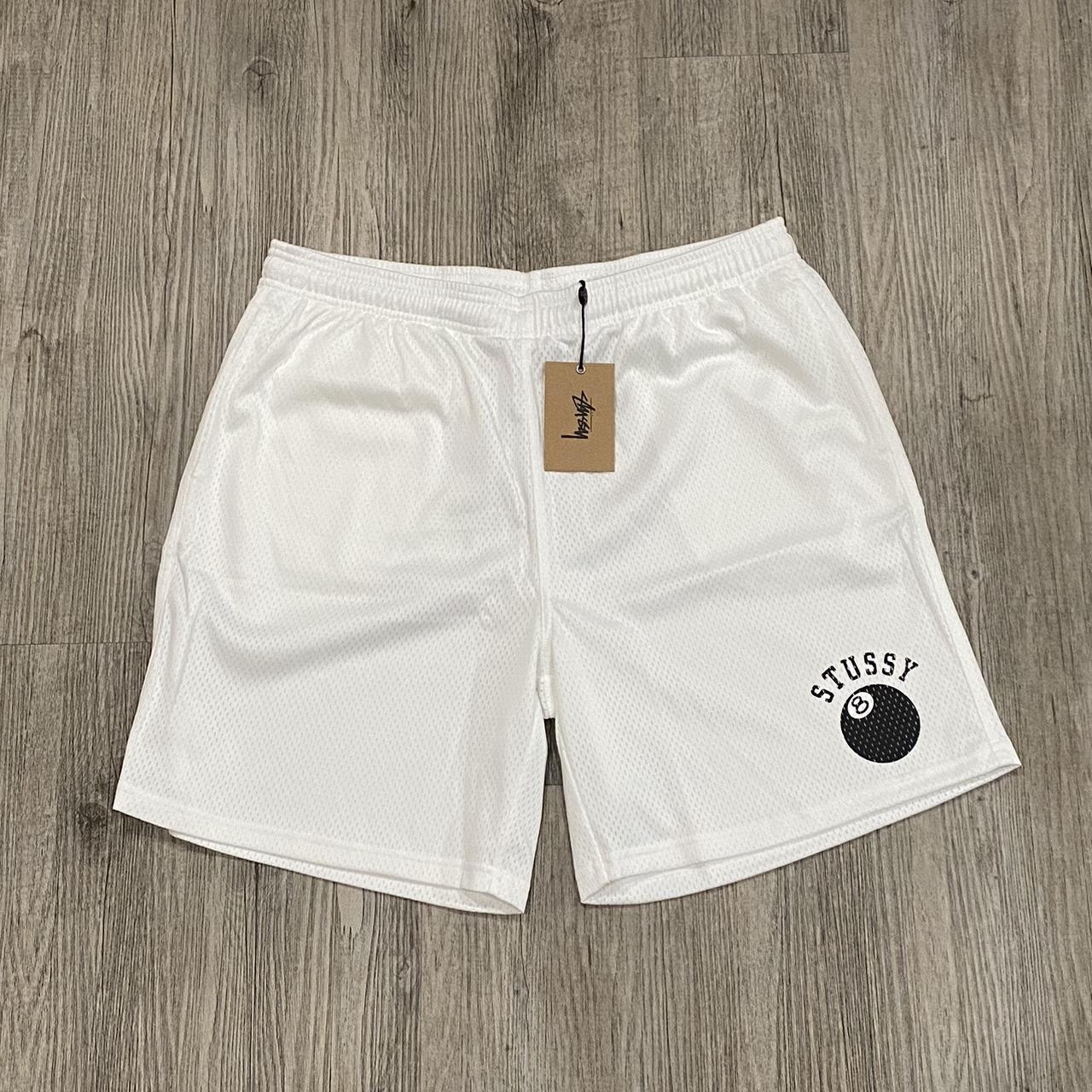 STUSSY 8 BALL MESH SHORTS WHITE SIZE LARGE & XL NEW... - Depop