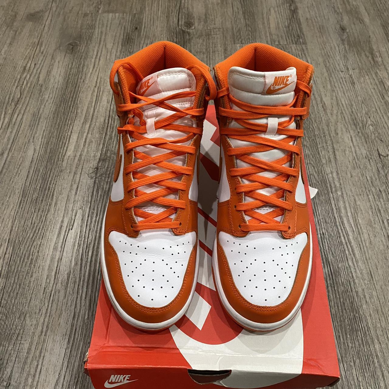 NIKE DUNK HIGH SYRACUSE 2021 WHITE ORANGE BLAZE SIZE... - Depop