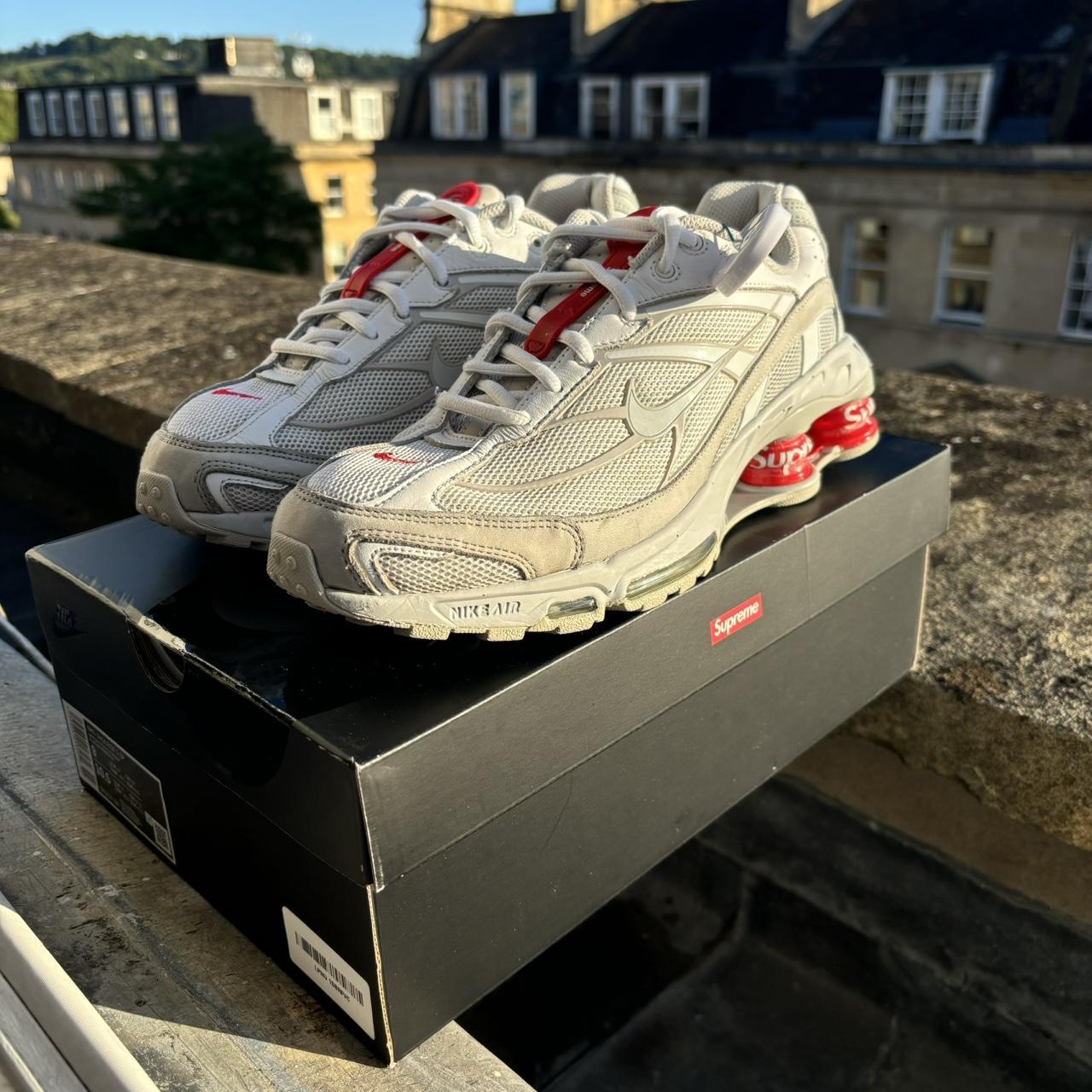 Nike Supreme Shox Ride 2, White / Red, UK 8, Original Nike Supreme Shox Ride 2, White / Red, UK 8, Original