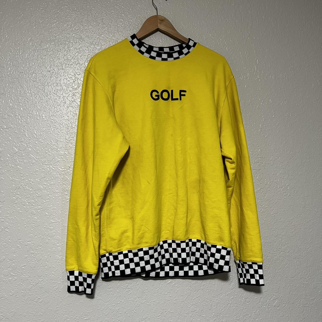 Yellow Golf Wang Checkered Crewneck Golf Wang Taxi Crewneck