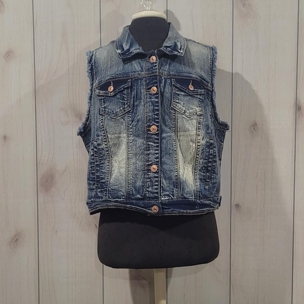 Y2K wallflower distressed denim vest High quality... - Depop