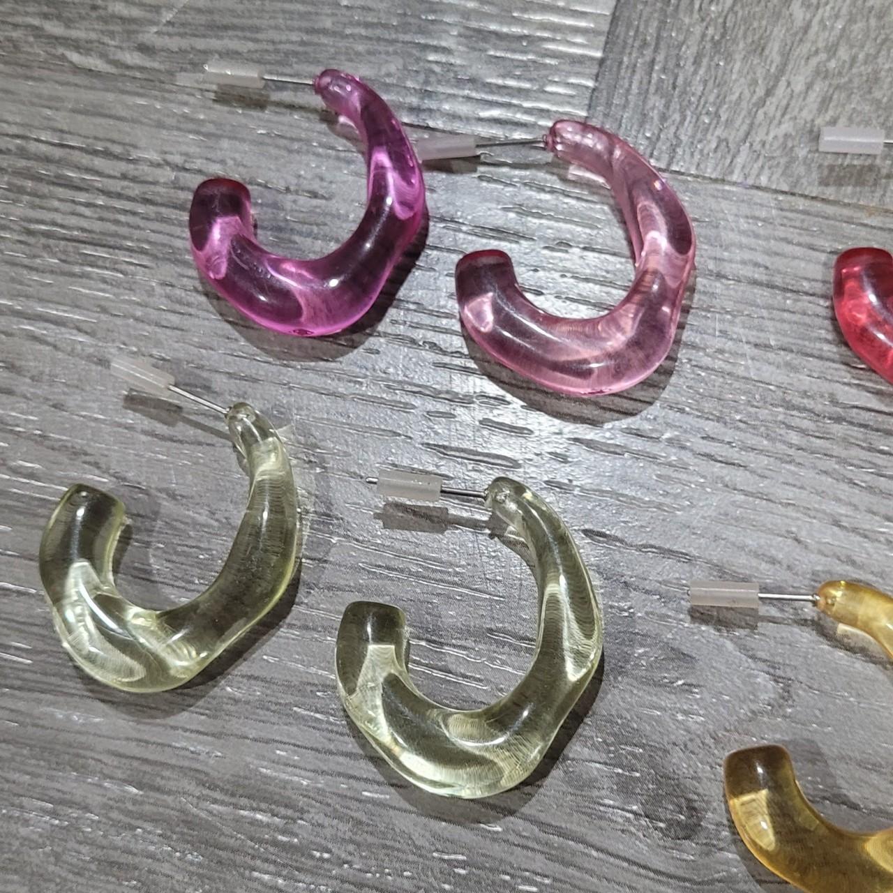 Clear jelly colorful hoop earrings set Super cute... - Depop