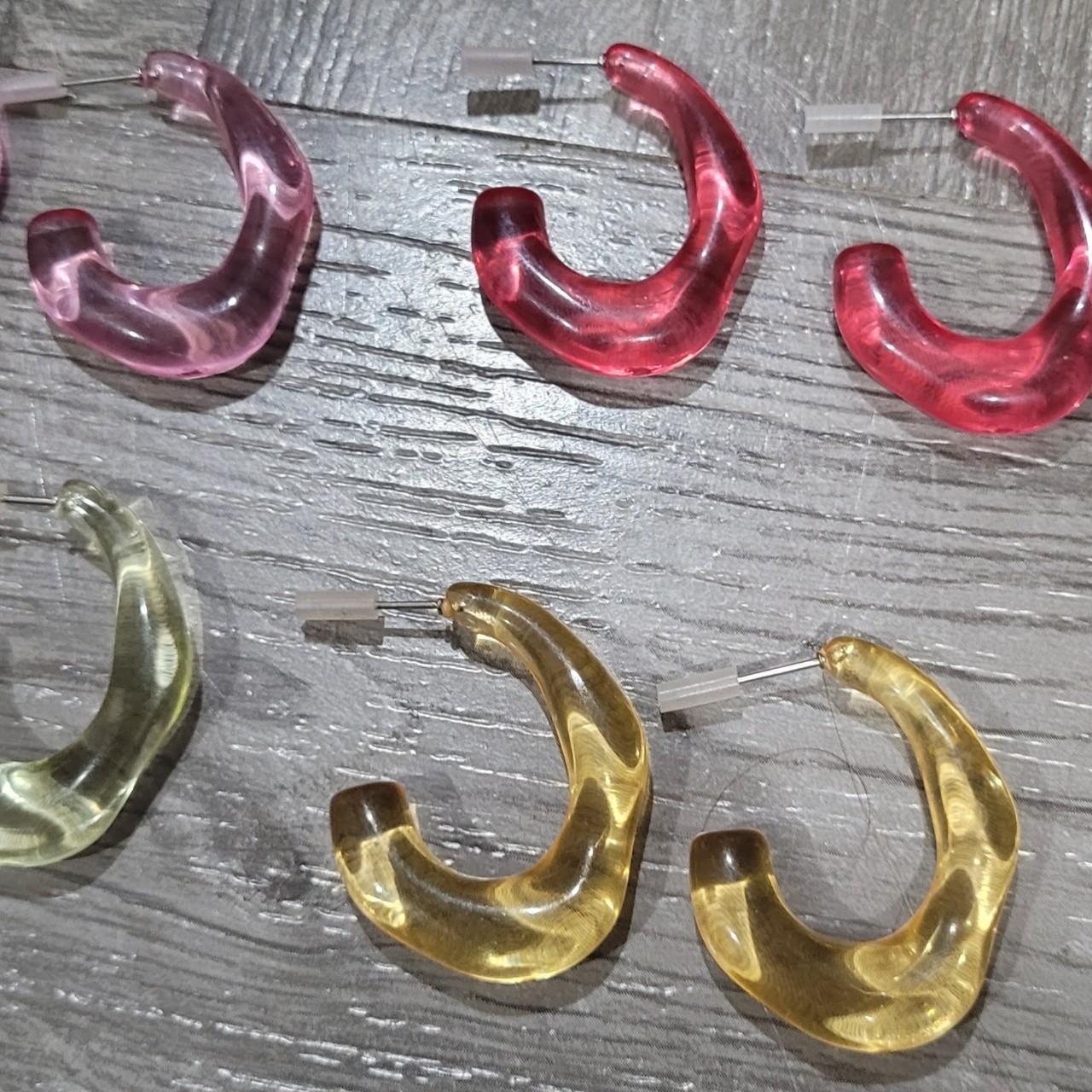 Clear jelly colorful hoop earrings set Super cute... - Depop