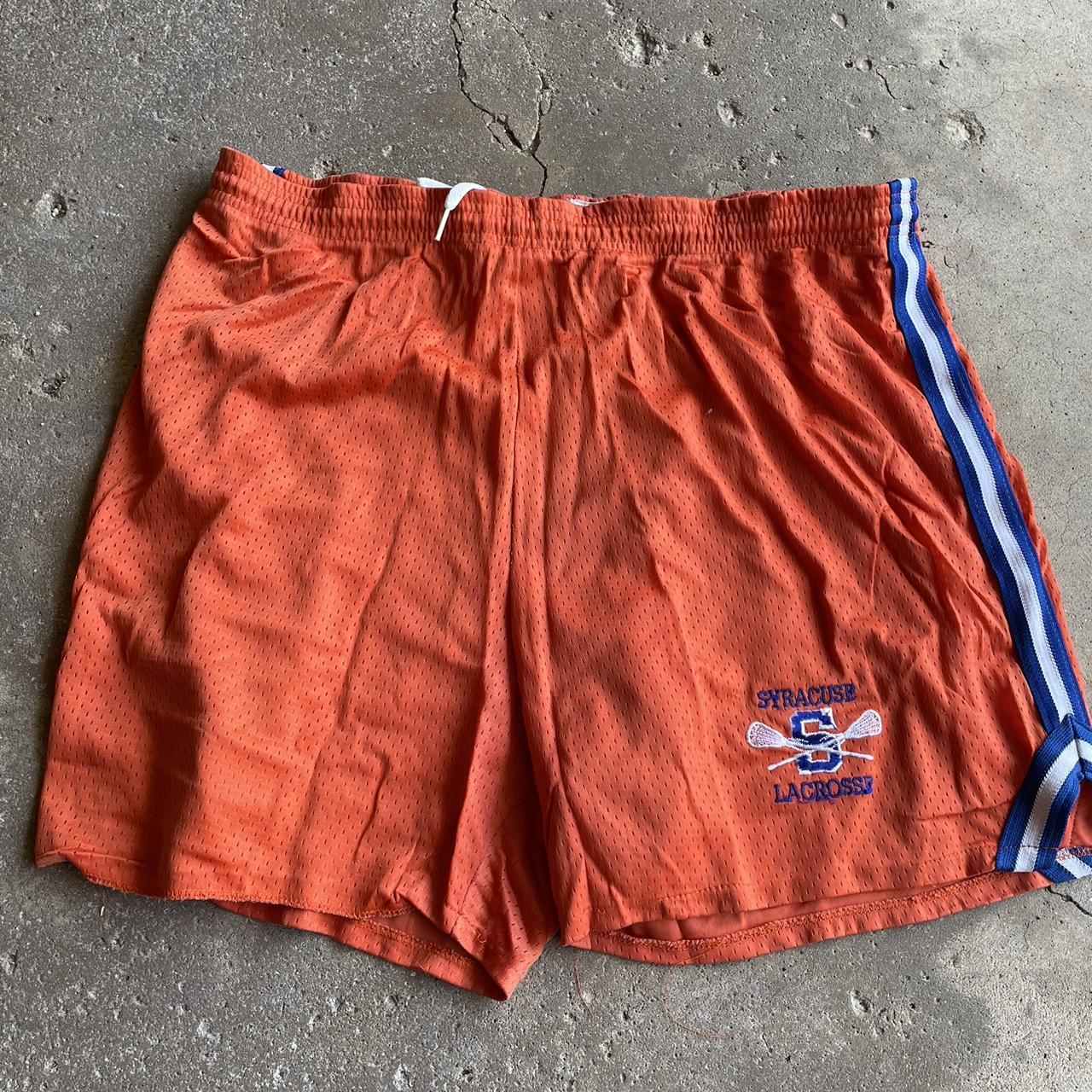 Men's Orange and Blue Shorts Depop