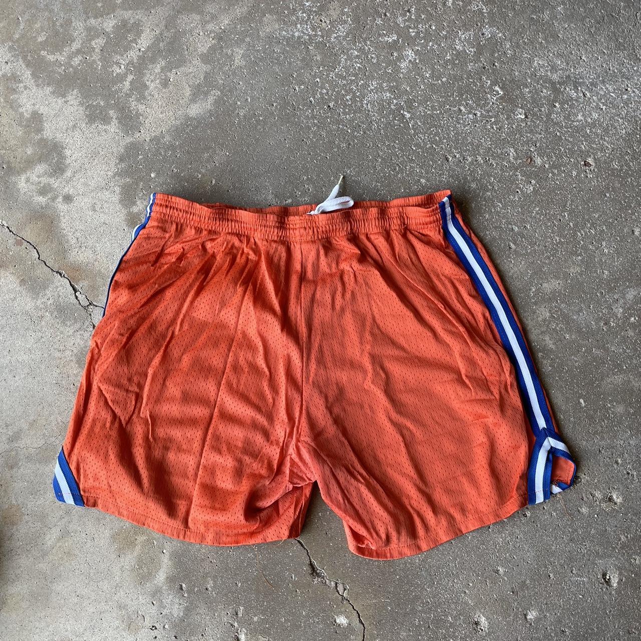 Men's Orange and Blue Shorts Depop