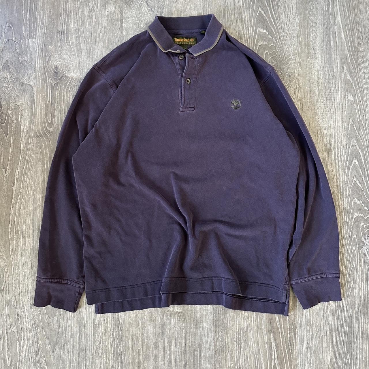Timberland Men's Polo shirt - Purple/Navy - L – Vintage Men's Timberland Weather Gear Navy Polo …