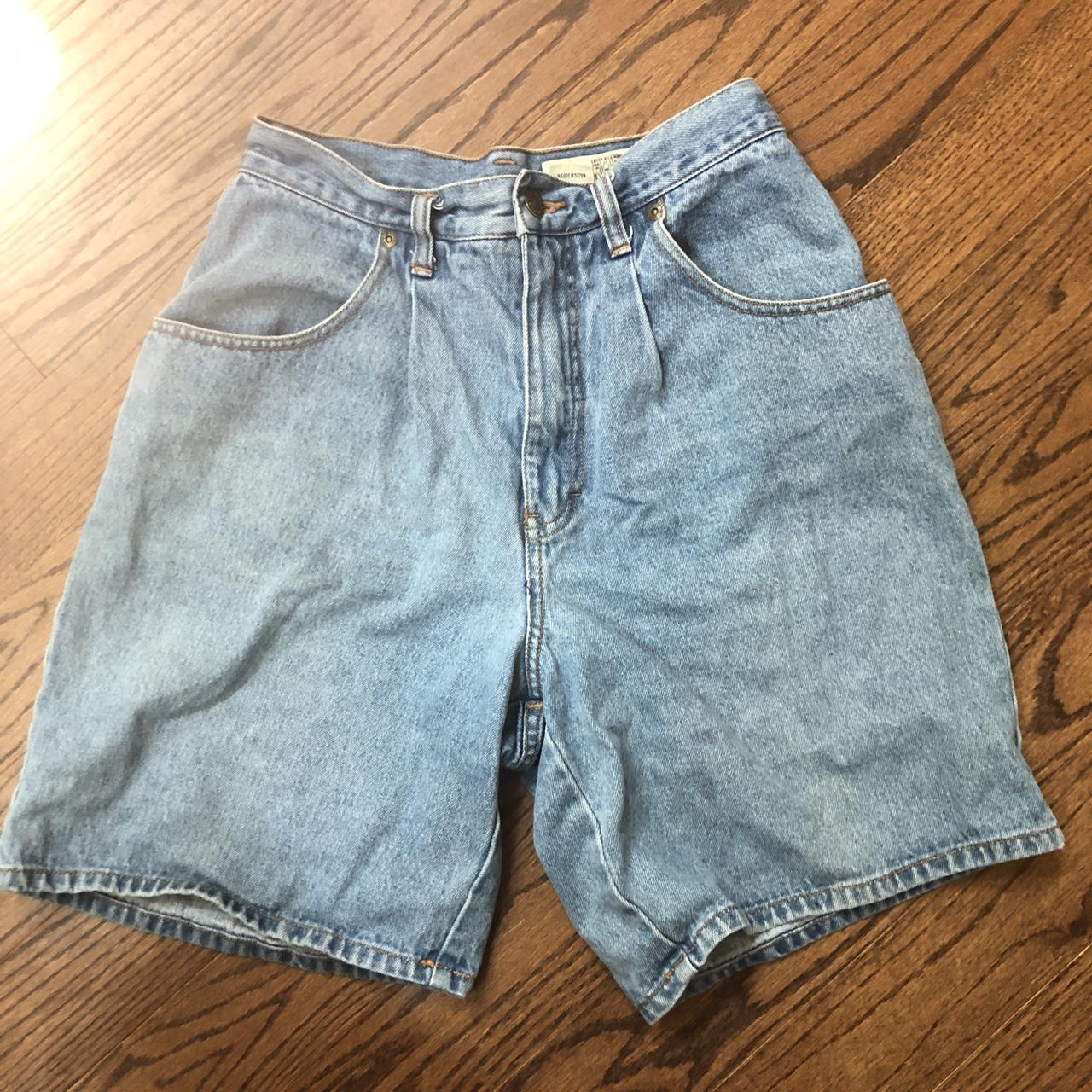 Eddie Bauer vintage jean mid-thigh shorts - high... - Depop